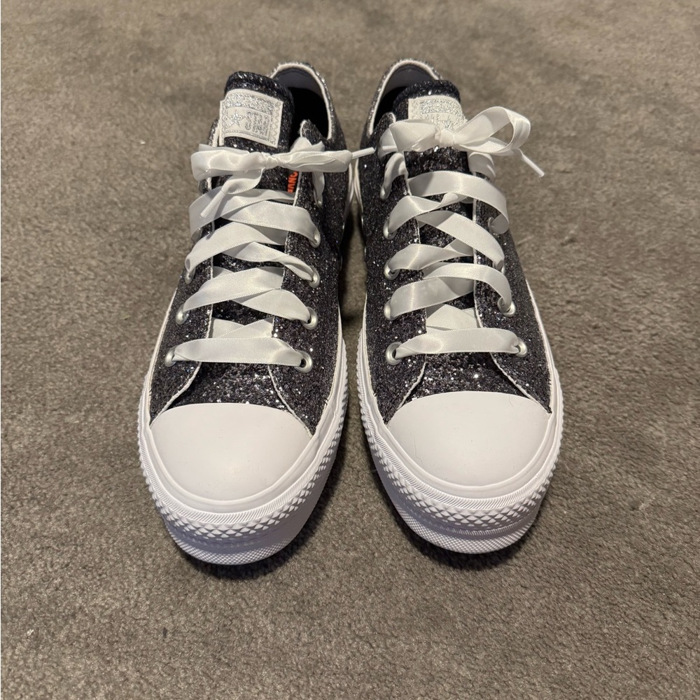 Converse Black Glitter Sneakers Custom Mrs. bridal Just Married